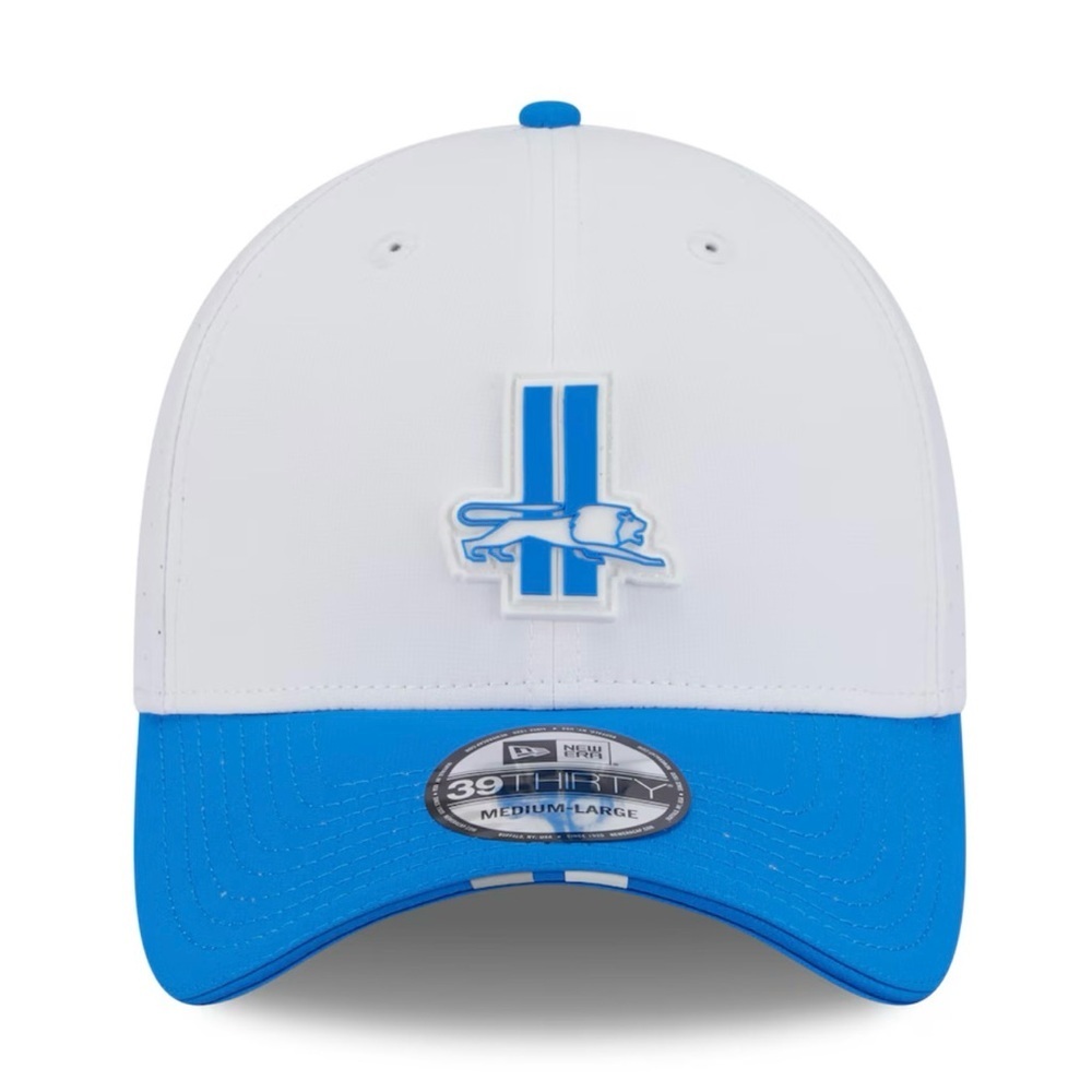 New Era 39Thirty Detroit Lions White Blue Fitted Hat Cap Size Large X-Large